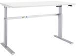 Schäfer Shop Select Schreibtisch Moxxo IQ, elektrisch höhenverstellbar, Rechteck, C-Fuß, B 1600 x T 800 x H 725-1185 mm, weiß/weißaluminium