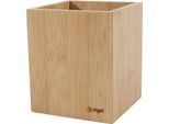 Stifteköcher Sigel Eyestyle, rechteckig, mit Gummieinlage, B 92 x T 92 x H 106 mm, Bambusholz, naturfarben