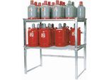 Regal für asecos Gasflaschendepots, stapelbar, B 1440 x T 1040 x H 750 mm