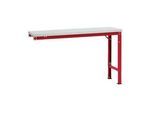 Manuflex Ansatztisch UNIVERSAL Spezial, 1500 x 800 mm, Kunststoff lichtgrau, rubinrot