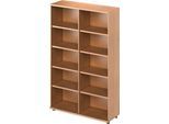 Schäfer Shop Genius Regal TETRIS WOOD, 5 OH, Höhe inkl. Gleiter, B 1200 mm, Buche-Dekor