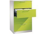 Hängeregistraturschrank ASISTO C 3000, 4 Schubladen, 2-bahnig, B 800 mm, weiß/viridingrün