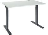 Schäfer Shop Select Schreibtisch ERGO-T 2.0, Rechteck, T-Fuß, B 1200 x T 800 x H 675-895 mm, lichtgrau/anthrazit