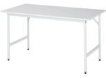 Rau ESD-Arbeitstisch Jerry, manuell höhenverstellbar, 28 mm Spanplatte mit Melaminbelag, bis 300 kg, B 1500 x T 800 x H 800-850 mm, lichtgrau