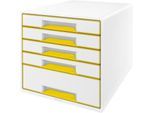LEITZ® Schubladenbox WOW CUBE 5214, 5 Schübe, DIN A4, Polystyrol, gelb