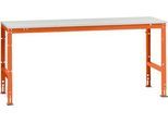 Manuflex Grundtisch UNIVERSAL Standard, Tischplatte Kunststoff, 2000x800, rotorange