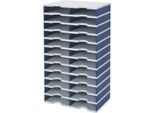 styro® Sortierstation styrodoc Standard SET, DIN C4, 12 Etagen/2-reihig/24 Fächer, grau/blau