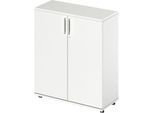 Schäfer Shop Genius Flügeltürenschrank TETRIS WOOD, 3 OH, Höhe inkl. Gleiter, B 1000 mm, weiß