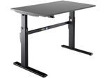 Schäfer Shop Select Schreibtisch, elektrisch höhenverstellbar, Rechteck, C-Fuß, B 1200 x T 800 x H 725-1185 mm, graphit/schwarz