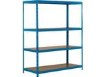 Weitspann-Steckregal, Komplettregal 1,5 m, incl. 4 Böden, 800mm Tief, 2000x1500x800 mm