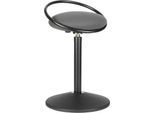 Sitzhocker ROVO SOLO mit Ring, 3D-Gestrick, schwarz/grau