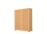 Flügeltürenschrank, 2-türig, Akustikfront, 1000 x 1930 mm, 5 OH, Buche-Dekor
