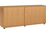 Schäfer Shop Select Anstellschiebetürenschrank, aus Holz, 2 Fachböden, B 1600 mm x T 421 x H 750 mm, Buche