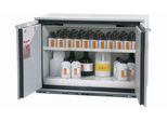 Sicherheitsunterbauschrank Typ 90 asecos UB-T-90, Flügeltüren, Front Lichtgrau, B 1102 x T 600 x H 800 mm
