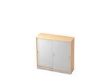 Schiebetürenschrank, 3 OH, B 1200 x T 400 mm, Ahorn-Dekor/silber