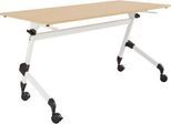 Schäfer Shop Select Klapptisch mit Rollen, Rechteck, Vierkantrohr, B 1400 x T 600 x H 720 mm, Ahorn/weiß