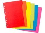 Kartonregister Herlitz, A4, blanko Taben, Euro-Lochung, Recycling-Karton, 1 Satz 6-teilig mit 6 Farben