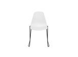 Schalenstuhl Topstar T2020, Kufengestell, ergonomische Sitzschale, stapelbar bis 4 Stück, Sitzhöhe 450 mm, 2er-Set, ohne Armlehnen, weiß/schwarz