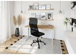 Home Office Tisch, Rechteck, C-Fuß, B 1400 x T 672 x H 650-850 mm, Wildeiche/weiß