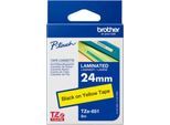 Brother Schriftbandkassette TZe-651, 24 mm, gelb/schwarz