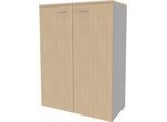 Schrank ARLON OFFICE, 3 Ordnerhöhen, abschließbar, B 900 x T 450 x H 1232 mm, Eiche-Dekor/alu
