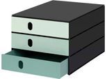 Schubladenbox Styro Styroval Pro Color Flow, für Formate bis C4, 3 geschlossene Schübe, 100 % Polystyrol, grün/schwarz, Farbverlauf