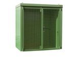 Gasflaschencontainer BAUER GFC-B M1, B 1175 x T 2120 x H 2265, für 28 Gasflaschen, feuerbeständig, abschließbar, grün
