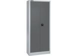 Schäfer Shop Select Materialschrank MS 2408, Leergehäuse, 800 x T 400 x H 1935 mm, Stahl, weißaluminium RAL 9006/anthrazitgrau