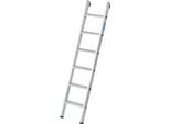 Anlegeleiter Krause, TRBS 2121-2, Arbeitshöhe 2700 mm, 6 rutschfeste Profilstufen mit T 80 mm, Fußstopfen, Aluminium