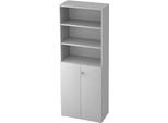 Regalschrank TOPAS LINE, 3 OH Regal/3 OH Türen, lichtgrau/lichtgrau