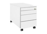 Schäfer Shop Genius Rollcontainer 1233, 3 Schubladen, 1 Utensilienauszug, Zentralverschluss, seitliche Griffnut, B 435 x T 765 x H 577 mm, weiß/weiß