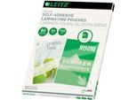 Laminierfolien Leitz iLAM, A4 Hoch-& Querformat, Stärke 80 µm, selbstklebende Rückseite, wiederablösbar, L 216 x B 303 mm, PET, farblos, 100 Stück