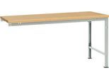 Manuflex Ansatztisch UNIVERSAL Spezial, Tischplatte Multiplex, 1750x1000, lichtgrau