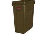 Rubbermaid Abfallbehälter Slim Jim, L 590 x B 280 x H 630 mm, 60 l, Kunststoff, braun