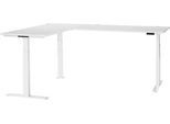 Schäfer Shop Genius Winkelschreibtisch Modena Flex, elektrisch höhenverstellbar, 90° Winkel beidseitig, B 2000 x T 2400 mm, weiß