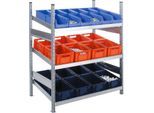 Komplettregal MBR 3000, Anbaufeld, 3 schräge Fachebene, 1536 x 800 x 1292 mm