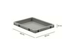 Euro Box Serie EF 4040, aus PP, Inhalt 3,6 L, geschlossene Wände, Unterfassgriff, grau