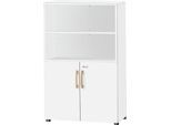Schäfer Shop Select Kombischrank Start Off Wood, 4 OH, abschließbar, B 800 x T 420 x H 1514 mm, Holz, weiß