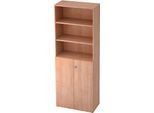 Regalschrank TOPAS LINE, 3 OH Regal/3 OH Türen, Nussbaum/Nussbaum