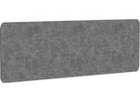 Akustik Tischtrennwand AKUSTIX Vario, Schallabsorptionsklasse B, Stärke 18 mm, ohne Halterungen, B 1800 x H 600 mm, PET-Filz, grau