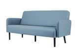 Dreisitzer Sofa meet by Paperflow LISBOA, Stoffbezug blau, Fußgestell schwarz, B 1590 x T 550 x H 430 mm