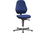 Labordrehstuhl Basic 9132, mit Gleitern, Stoffpolster, Duotec blau