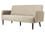 Dreisitzer Sofa meet by Paperflow LISBOA, Stoffbezug elfenbeinfarben, Fußgestell schwarz, B 1760 x T 815 x H 830 mm