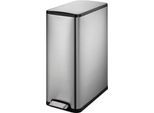EKO Tretmülleimer Ecoslim Recycler, 2 x 20 Liter, Edelstahl, Fingerabdruckschutz, B 276 x T 533 x H 661 mm, silber/schwarz