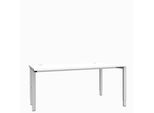 Schäfer Shop Genius Schreibtisch MODENA FLEX, 4-Fuß-Rechteckrohr, einseitig, B 1600 mm, weiß