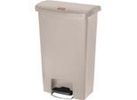 Rubbermaid Tretabfalleimer Slim Jim Step-On, L 457 x B 292 x H 719 mm, 50 l, Kunststoff, beige
