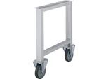Schäfer Shop Select Werkbankfuss WFF807L, nicht höhenverstellbar, mit Rollen, T 665 x H 800 mm, lichtgrau RAL 7035