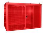 Gasflaschencontainer BAUER GFC-B M4, B 1570 x T 3120 x H 2295, für 60 Gasflaschen, feuerbeständig, abschließbar, rot