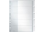 LEITZ Kunstoffregister mit Fenstertaben, DIN A4, 5 Blatt, Nr.1271