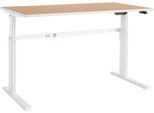 Schäfer Shop Select Schreibtisch Moxxo IQ, elektrisch höhenverstellbar, Rechteck, C-Fuß, B 1600 x T 800 x H 725-1185 mm, Buche/weiß